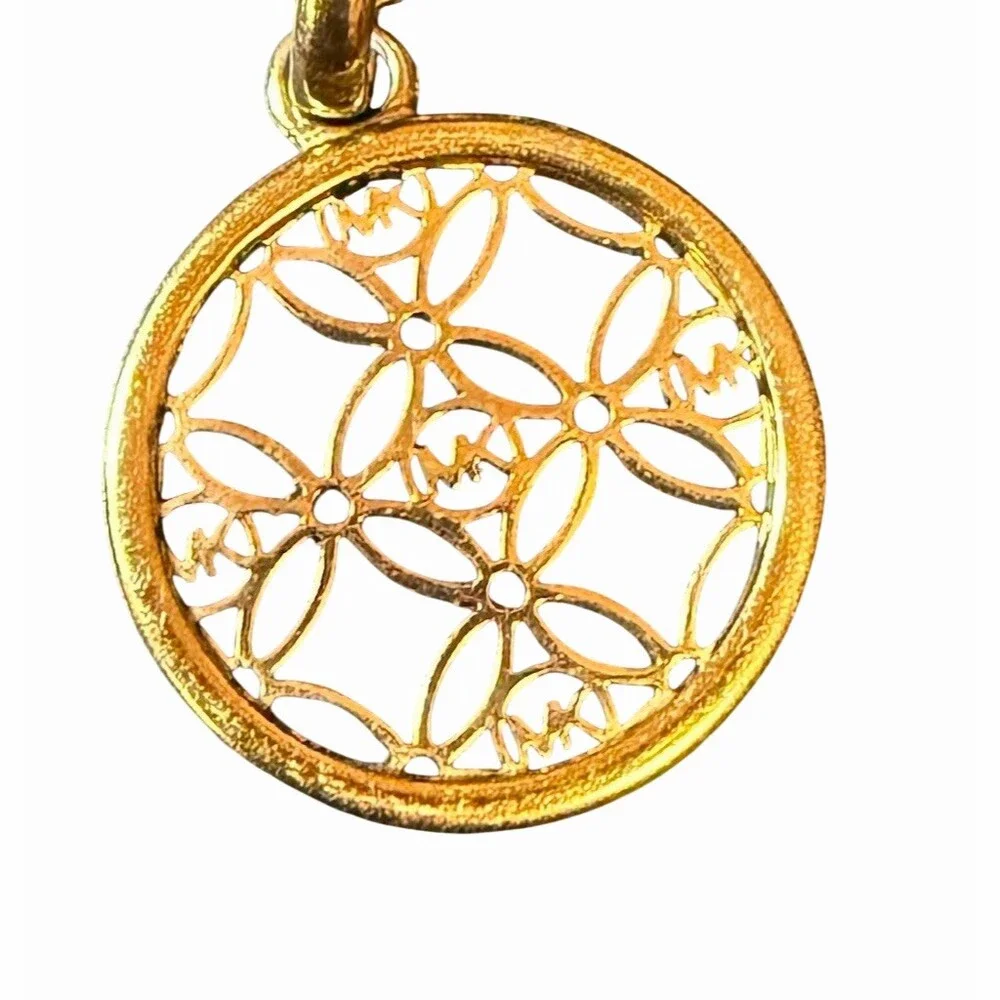 Michael Kors Heritage Monogram Charm Bracelet Gold Tone Toggle Clasp MK Logo